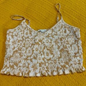 Smocked Floral Crop Top